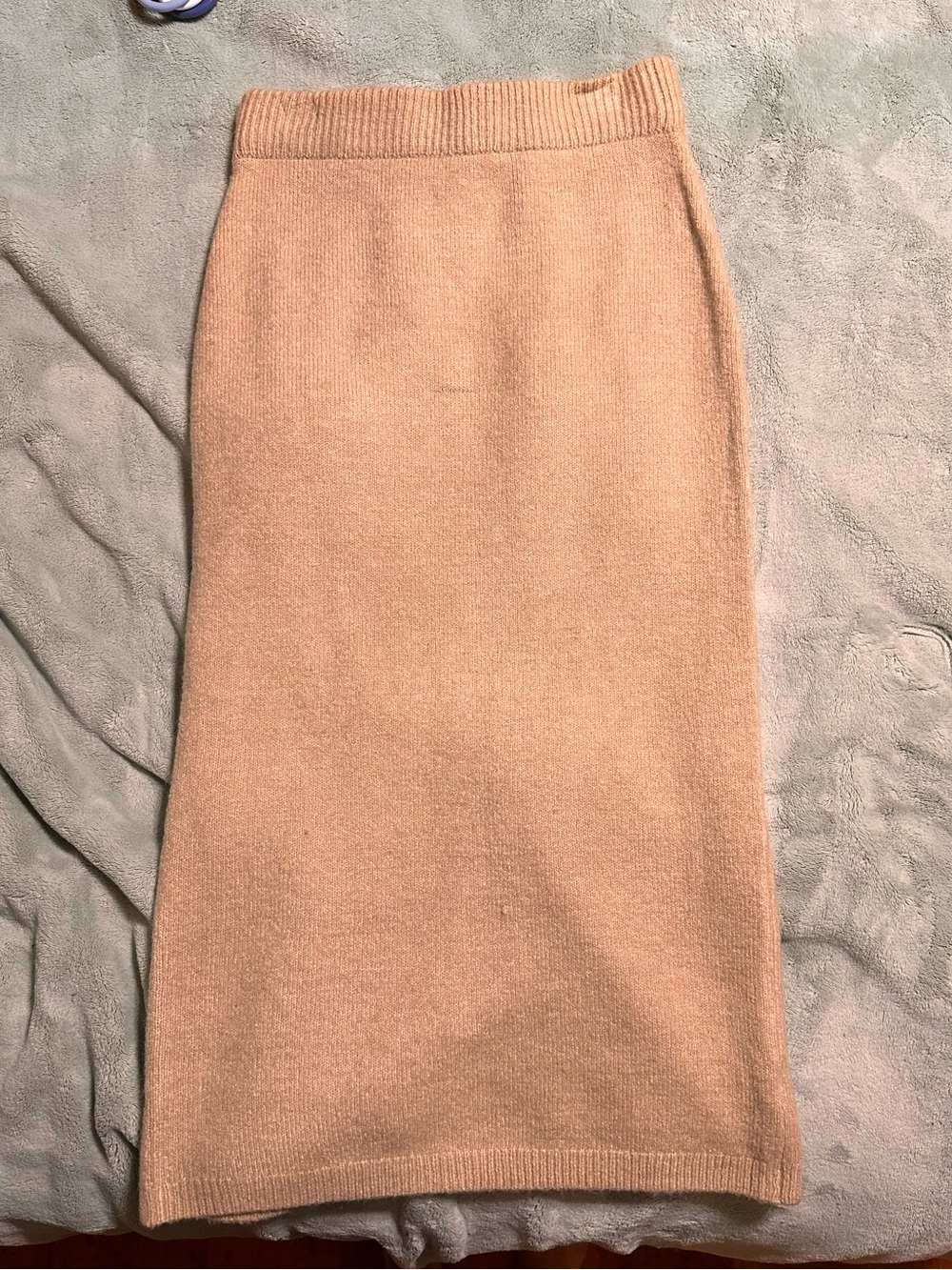 Pink Lily Knit Pencil Skirt in Light Beige